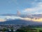 clouds over Pohorje Mountain. Blue sky. Evening. Maribor. Slovenia. Europe