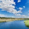 Clouds over river