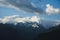 Clouds over the snowcapped mountains, Himalayas, Uttarakhand, In