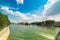 Clouds over world famous Seine river in Paris