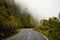 clouds passing through the high plateau road of cherrapunjee meghalaya india