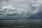 Clouds and rain over ocean by Cebu Island