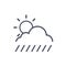 Clouds With Rain And Sun Weather Icon Climate Forecast Concept