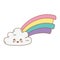 Clouds and rainbow kawaii characters