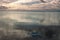 Clouds reflecting in the waters of the llanquihue lake.