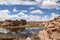 Clouds reflection in a mysterious lagoon in Bolivia