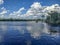 Clouds reflection on the Peace river