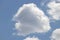 Clouds rotors and orographic altocumulus. Cloudscape blue sky sunlight texture