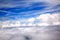 Clouds sea aircraft view aerial dramatic