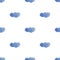 Clouds seamleass pattern watercolor for textyle, backgrounds, web, wallpaper, texture in blue color