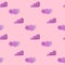 Clouds seamleass pattern watercolor for textyle, backgrounds, web, wallpaper, texture in pink color