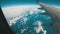 Clouds are Seen through the Window of a Jet Airplane