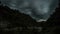 Clouds sky moving fast over Whanganui river in dark starry night nature in New Zealand Time lapse