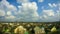 Clouds in the Sky Moving over the Houses in the City. Time Lapse