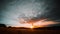 Clouds in the sky Sunset on a summer meadow Time lapse