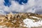 Clouds, snow, and rocks of Australian Alps.