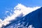 Clouds on the snow slope of Mount Fuji