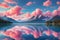 Clouds Spread Across the Sky: Resembling the Fluffiness of Bubblegum with Pastel Pink and Baby Blue Hues
