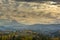 Clouds and sun rays over Mt Hood and Hood River Oregon USA