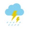 Clouds, thunder, rain, weather fully editable vector icon