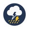 Clouds, thunder, rain, weather fully editable vector icon
