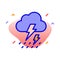 Clouds, thunder, rain, weather fully editable vector icon