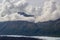 Clouds on the top of mountain at Matanuska glacier Alaska