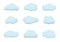 Clouds vectors on white background, cloud illustration element flat design for banner
