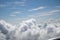 Clouds visible from the airplane window