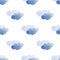 Clouds watercolor seamleass pattern for textyle, backgrounds, web, wallpaper, texture in blue color