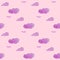 Clouds watercolor seamleass pattern for textyle, backgrounds, web, wallpaper, texture in pink color