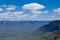 Cloudscape above the beautiful mountain view of Jamison Lookout at Wentworth Falls,New South Wales,Australia.