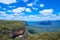 Cloudscape above the beautiful mountain view of Jamison Lookout at Wentworth Falls,New South Wales,Australia.