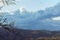 Cloudscape of cumulus, nimbus clouds over griffith park canyon