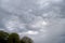 Cloudscape with dark Mammatus clouds
