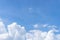 Cloudscape, dramatic withe cloud on blue sky, copy space