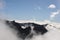 Cloudscape. Mountain range and peaks covered in clouds, fog and mist on Madeira Island , Portugal