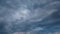 Cloudscape. Time lapse white clouds. Fast moving cloudscape in blue sky. Cloudscape movement. Amazing stormy sky. Beautiful nature