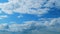 Cloudscape With Various Cloud Types On Background Of Blue Sky. Semi-Transparent Layers On Different Height. Timelapse.