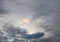 cloudscape with white altocumulus clouds at evening