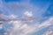 Cloudscape with wispy white cirrus clouds