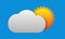 Cloudy. 3d vector illustration of cloudiness for weather forecast.