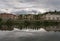 Cloudy afternoon above the river and town Florence Italy.