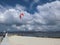 Cloudy beach landscape in the town of Cangas located in Galicia