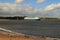 Cloudy blue skies over the mouth of river Tyne