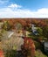 Cloudy blue sky over suburban foliage scene in Longmeadow Massachusetts