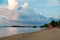 Cloudy Blue Sky, Tranquil Sea with Lovely Beachfront