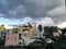 Cloudy climate view from top of the buildings and houses in India