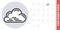 Cloudy, cloudiness or overcast icon for weather forecast application or widget. Cloud close up. Simple black and white