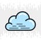 Cloudy, cloudiness or overcast icon for weather forecast application or widget. Cloud closeup. Color version on light